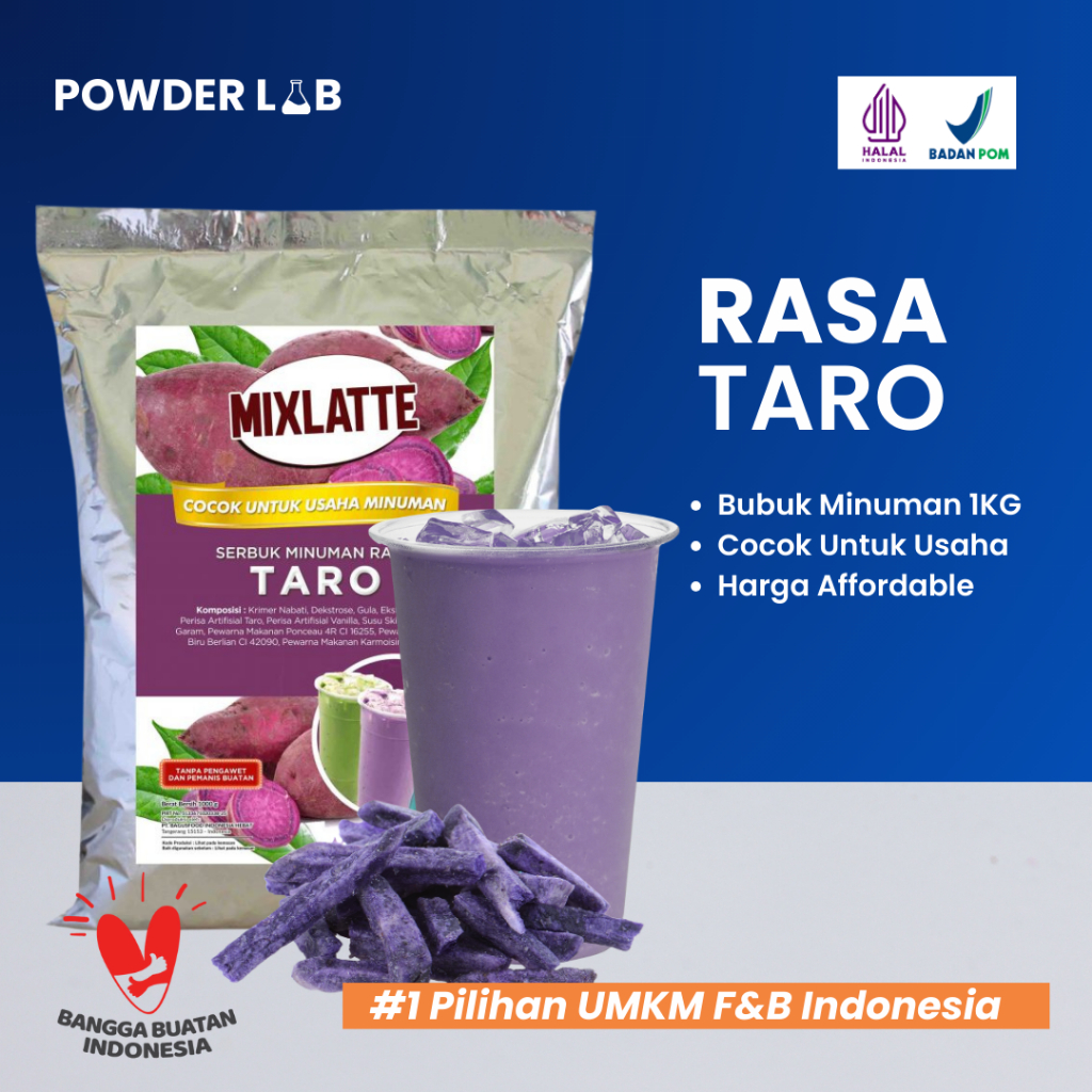 

Bubuk Minuman Mixlatte Rasa Taro 1KG | Powder Drink Premium