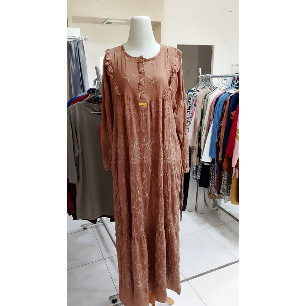 Gamis Bordir Bunga|Gamis Linen