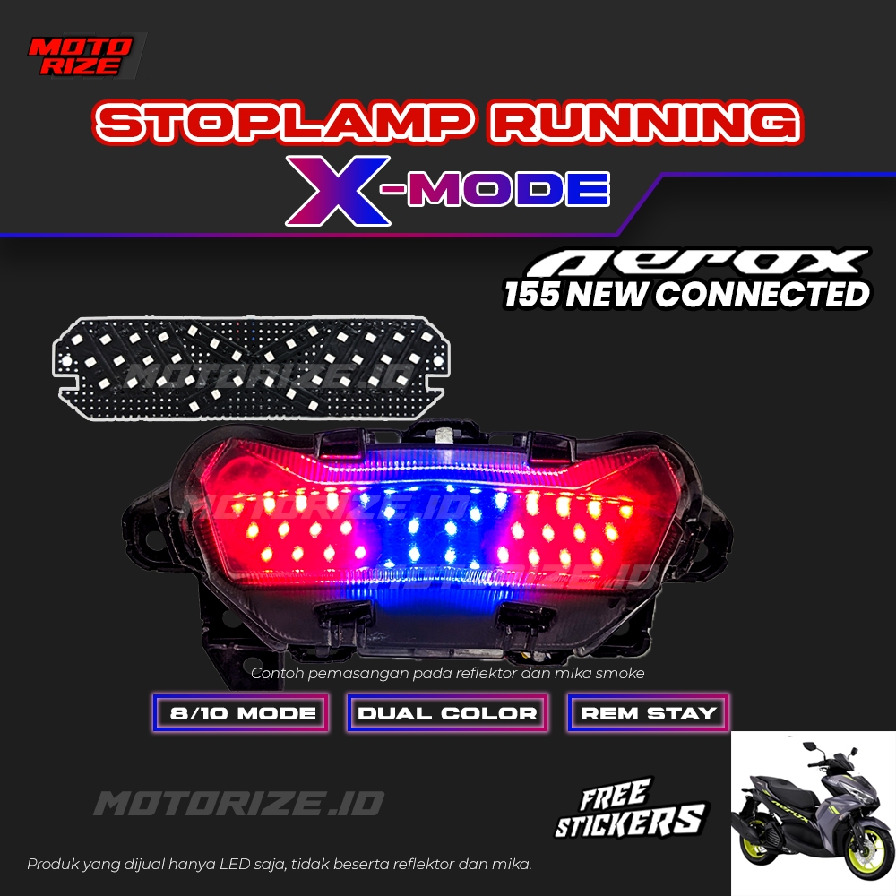 STOPLAMP RUNNING X MODE AEROX 155 NEW LAMPU REM LED MOTOR VARIASI MOTOR YAMAHA AEROX 155 NEW