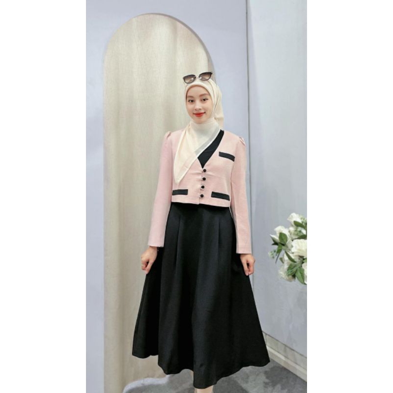 Diandra Set Dress Blazer | Office Outfit | Korean Style | Midi Inner | Blazer Set | Inner Kutungan |