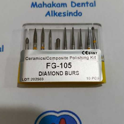 Diamond Bur Composite Polishing Finishing Kit FG-105 Pita kuning