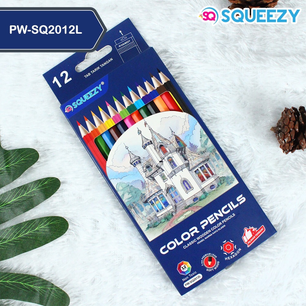 

Pensil Warna Kayu Klasik SQUEEZY 12 Warna/Colour Pencil Wood 12 Color