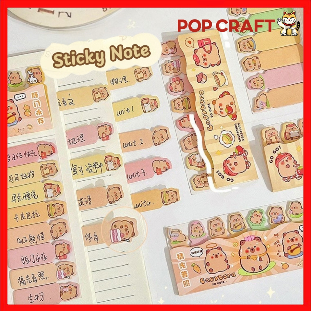

PC Sticky Note Penanda Buku Inner Memo Pad Karakter Warna Pembatas Buku 120 Lembar Alat Tulis MB01