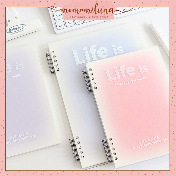 

1 set binder life is ukuran A5 dan B5 termasuk isi kertas refill notebook aesthetic simple minimalist HB1472