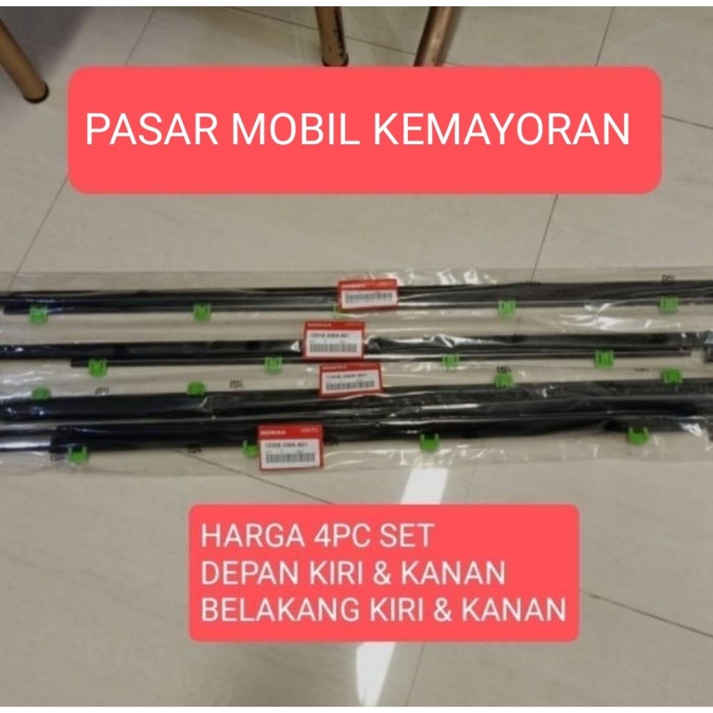 PELIPIT KACA LUAR KARET KACA 4PC SET HONDA ACCORD CM5 2003 - 2007