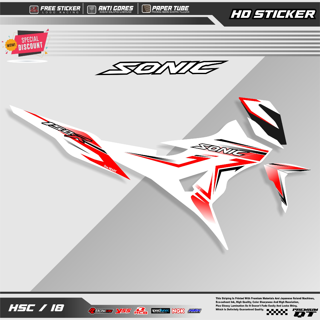 Striping Variasi Honda Sonic 150R / Sticker Honda Sonic variasi motif simple keren kode 18