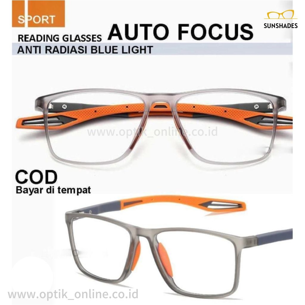 Kacamata Plus Baca dan Jalan Double Auto Fokus,100% LENSA ASLI KACA KRISTAL ORIGINAL Standar Optik,K