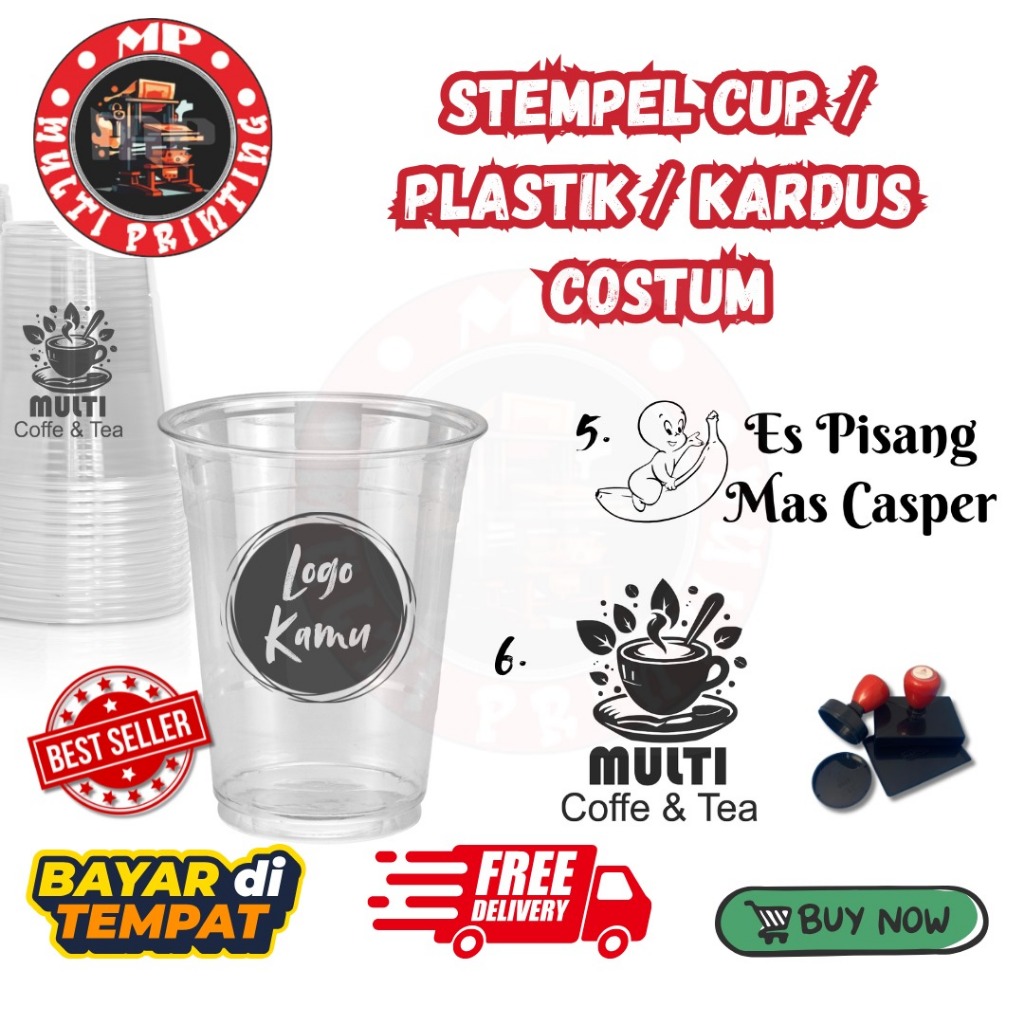 

Costum Stempel Cup Stempel Cup / Plastik Anti Luntur Multi Printing