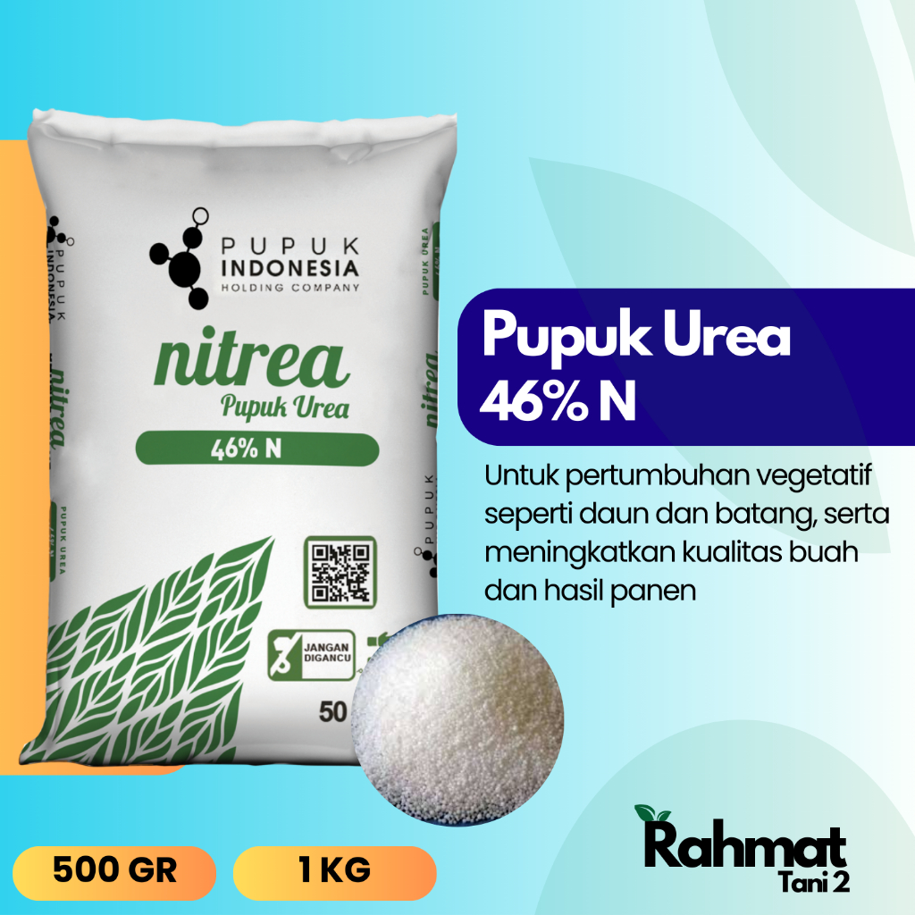 Pupuk Urea 46% N Kemasan Repack - Pupuk Indonesia (500 gr & 1 kg)