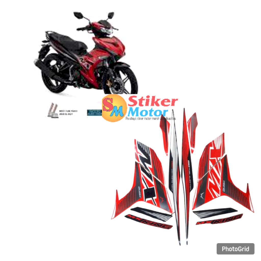 stiker motor yamaha jupiter mx king 2022 hitam-merah