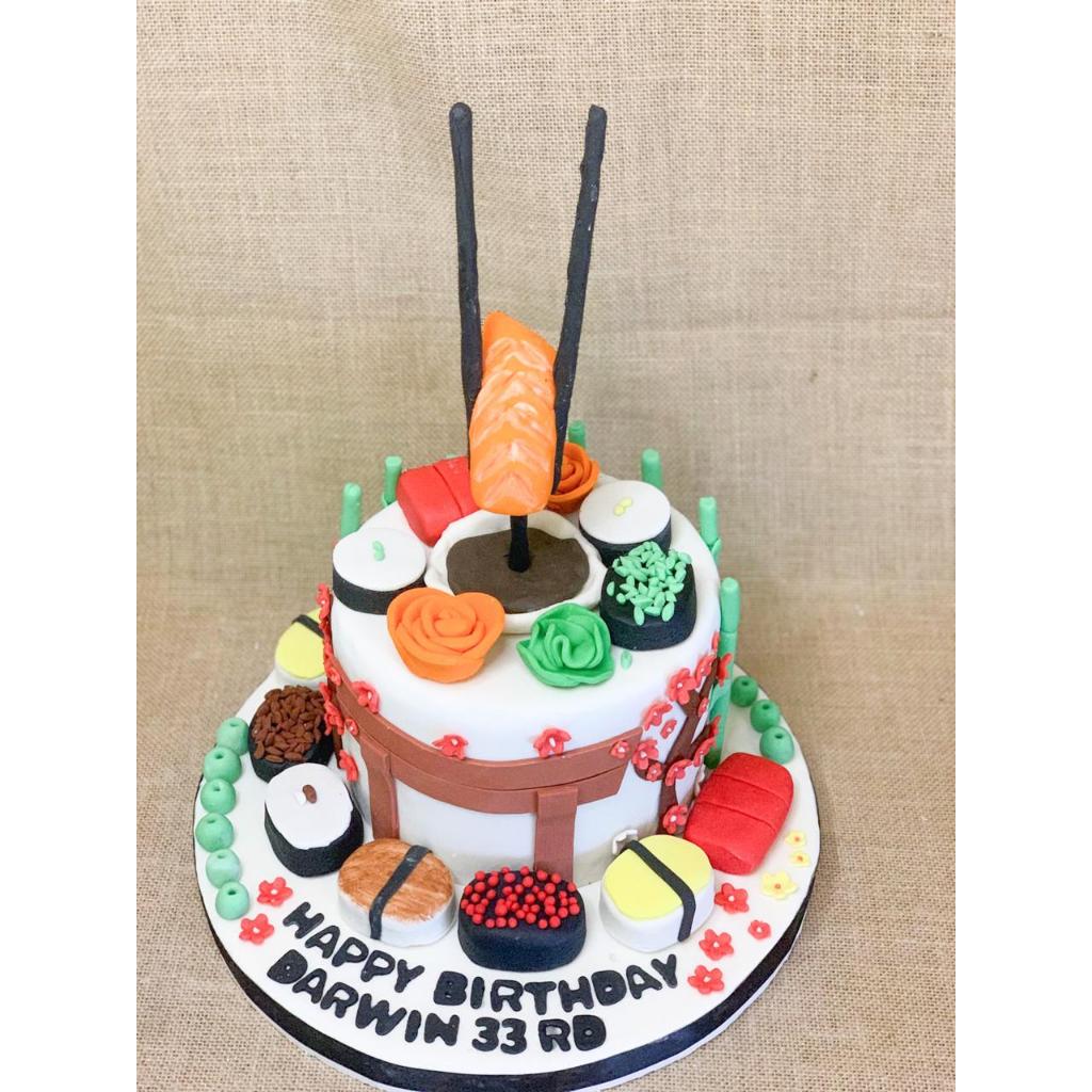 

Kue Ulang Tahun/Birthday Cake/Kue Ultah Tema sushi/Sushi Cake/Cake Sushi Birthday Jakarta
