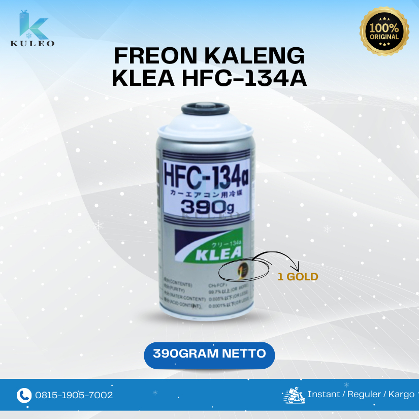 Freon Klea HFC Gold 390gr - Freon Kaleng Klea HFC 390 Gram - Freon AC Klea Hfc Gold 390gr untuk AC d