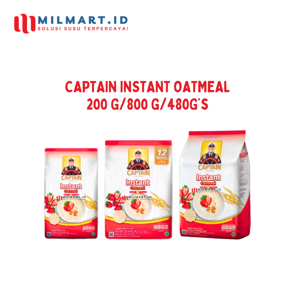 

CAPTAIN INSTANT OATMEAL GANDUM MERAH KEMASAN POUCH/SACHETS REFILL