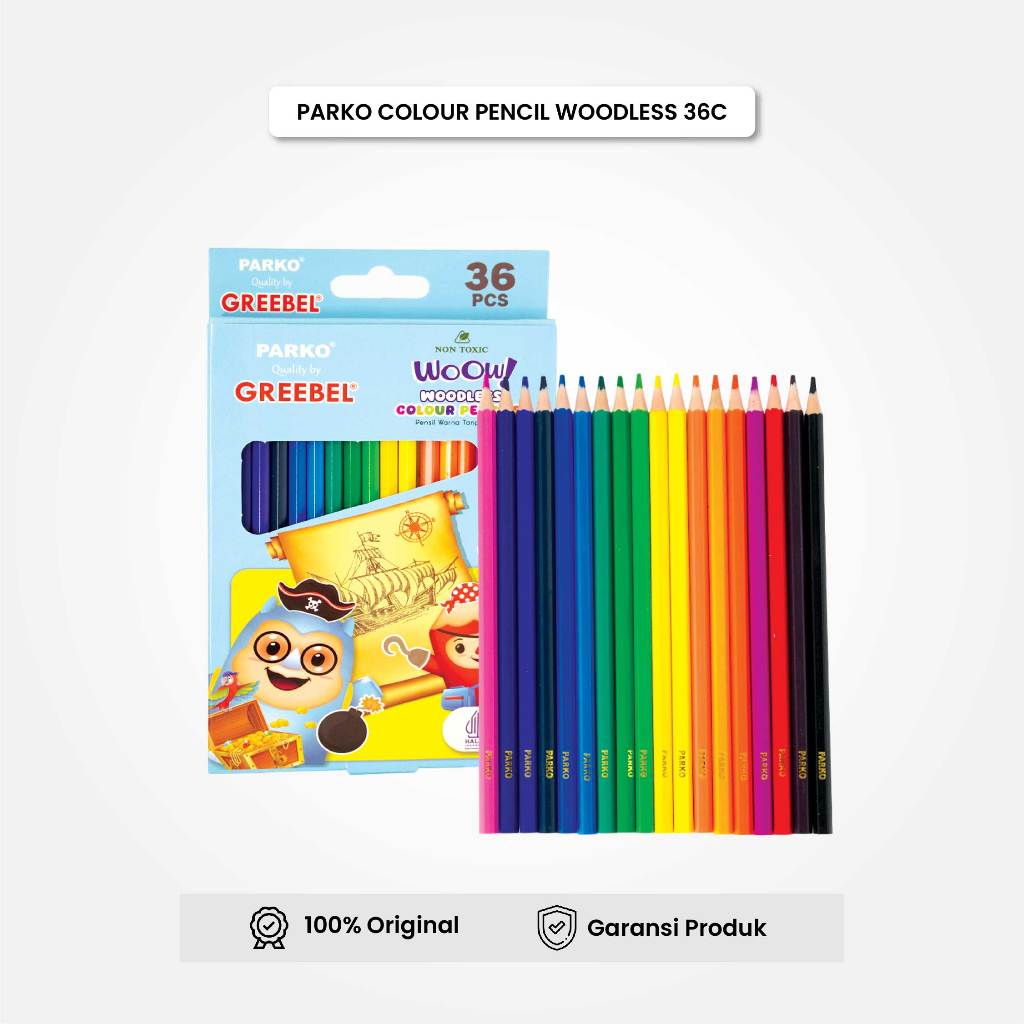 

PARKO Pensil Warna 36 Warna / Woodless Colour (36 Pkw-909) / Colored Pencil / Warna Lebih Nyata / Vemilo