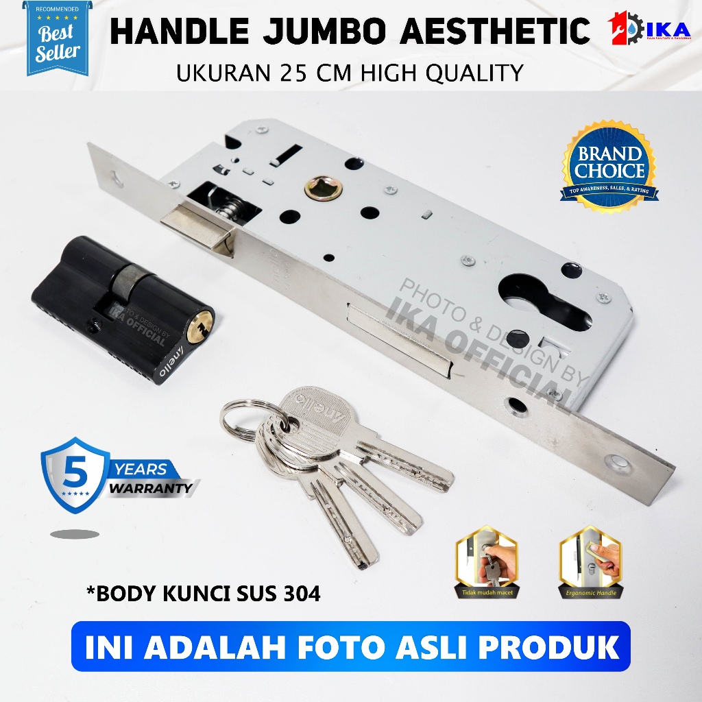 New Kunci Pintu Besar BLACK SERIES / Handle Pintu Besar HITAM /Handle Pintu Hitam Set Gagang Pintu