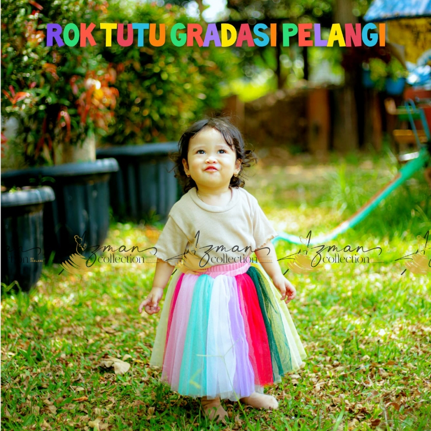 (ROK TUTU GRADASI)ROK TUTU PELANGI/ROK TUTU TILE PREMIUM/ROK TUTU ANAK DAN DEWASA