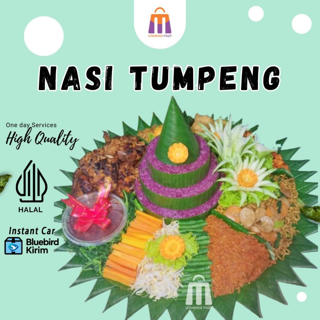 Nasi Tumpeng Kuning Ukuran Besar Porsi Bervariasi