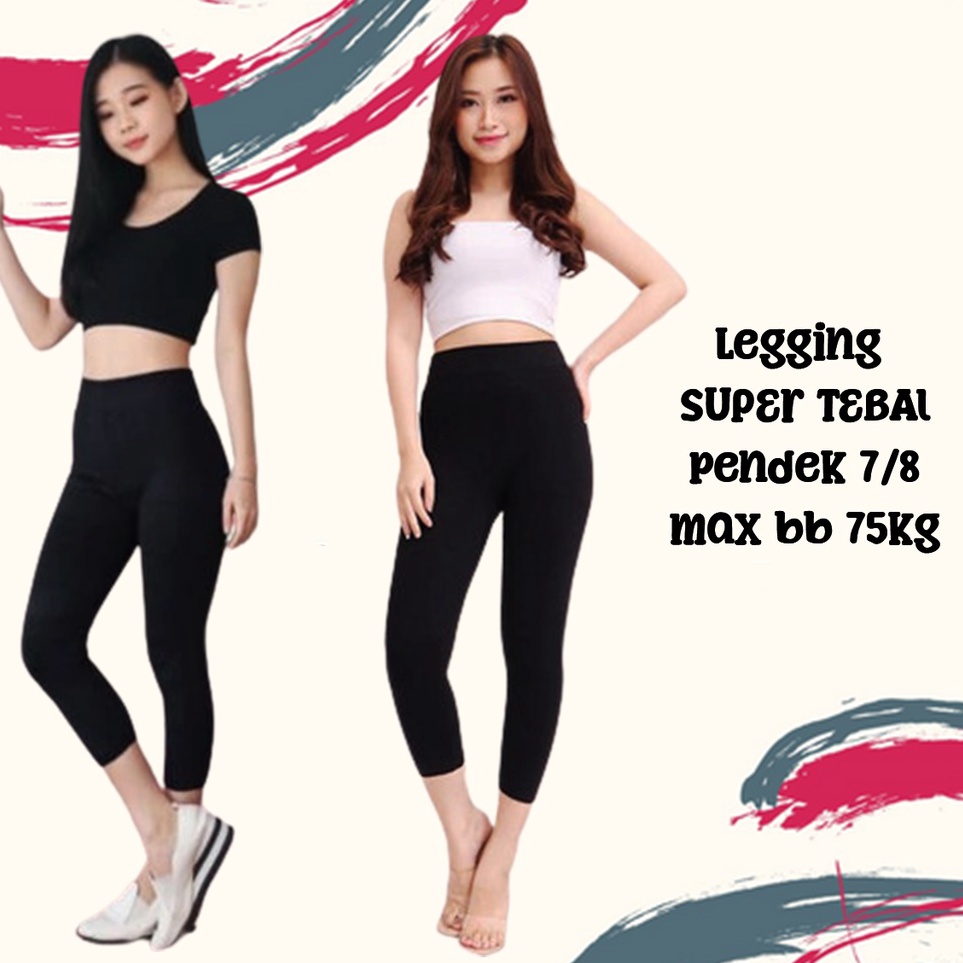 Legging Pendek Wanita Tebal 7 8 Dewasa Import Fit To Jumbo KODE J2O3