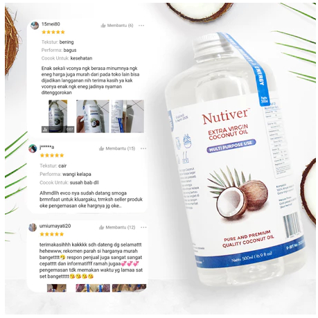

NEW!!! NUTIVER PREMIUM VCO Virgin Coconut OIL EVCO EXTRA VIRGIN COCONUT OIL MINYAK KELAPA MURNI ORIGINAL 100ML