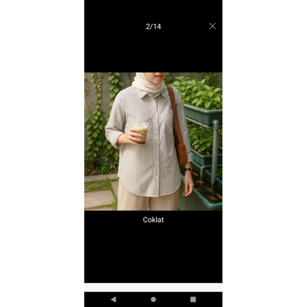 fukutani kemeja salur oversize katun