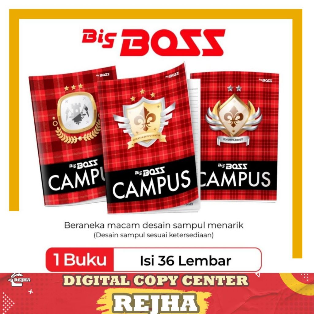

BIG BOSS MURAH / Buku Tulis Big Boss 36 Lembar ( 1 Pack 10 Buku )