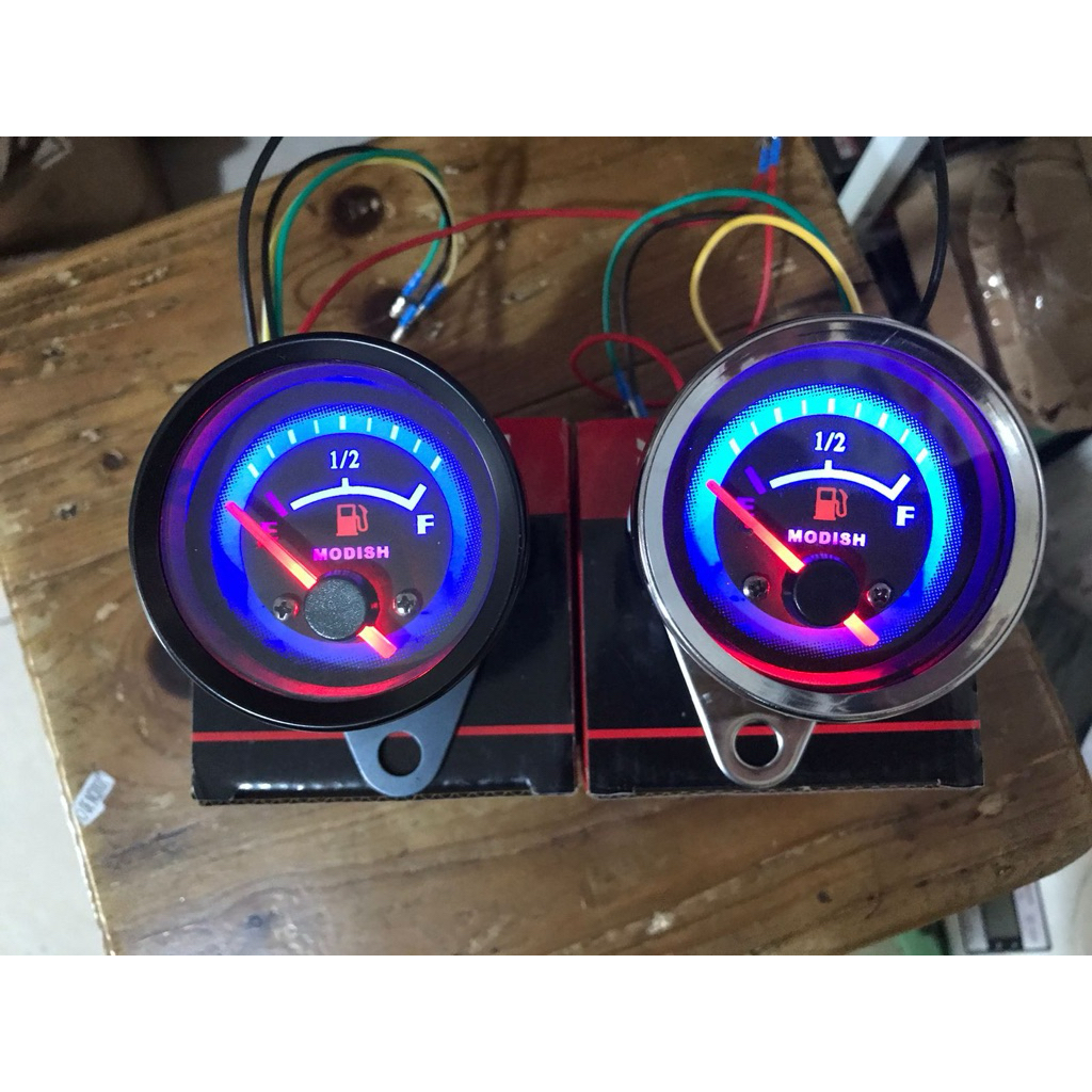Fuel Meter Bensin Jarum Led / Indikator Bensin Jarum Bulat 12Volt
