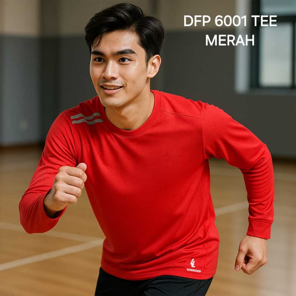 T-SHIRT TANGAN PANJANG LIFTING OBLONG DFP 6001 TEE/ baju drifit olahraga