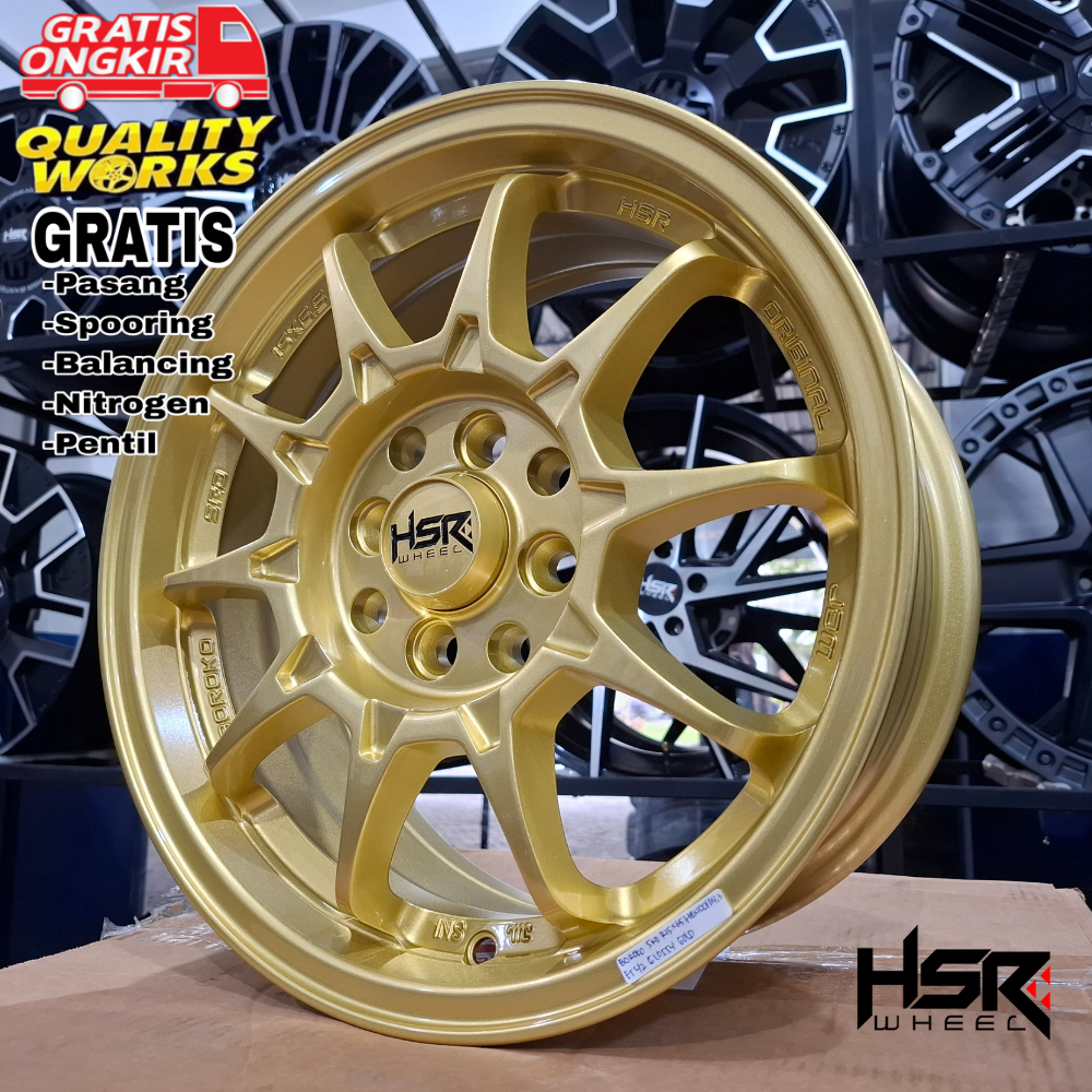 Velg Mobil Spresso, Splash, Ring 15 Lebar 6,5 Rata, Velg Racing HSR SRD Boroko
