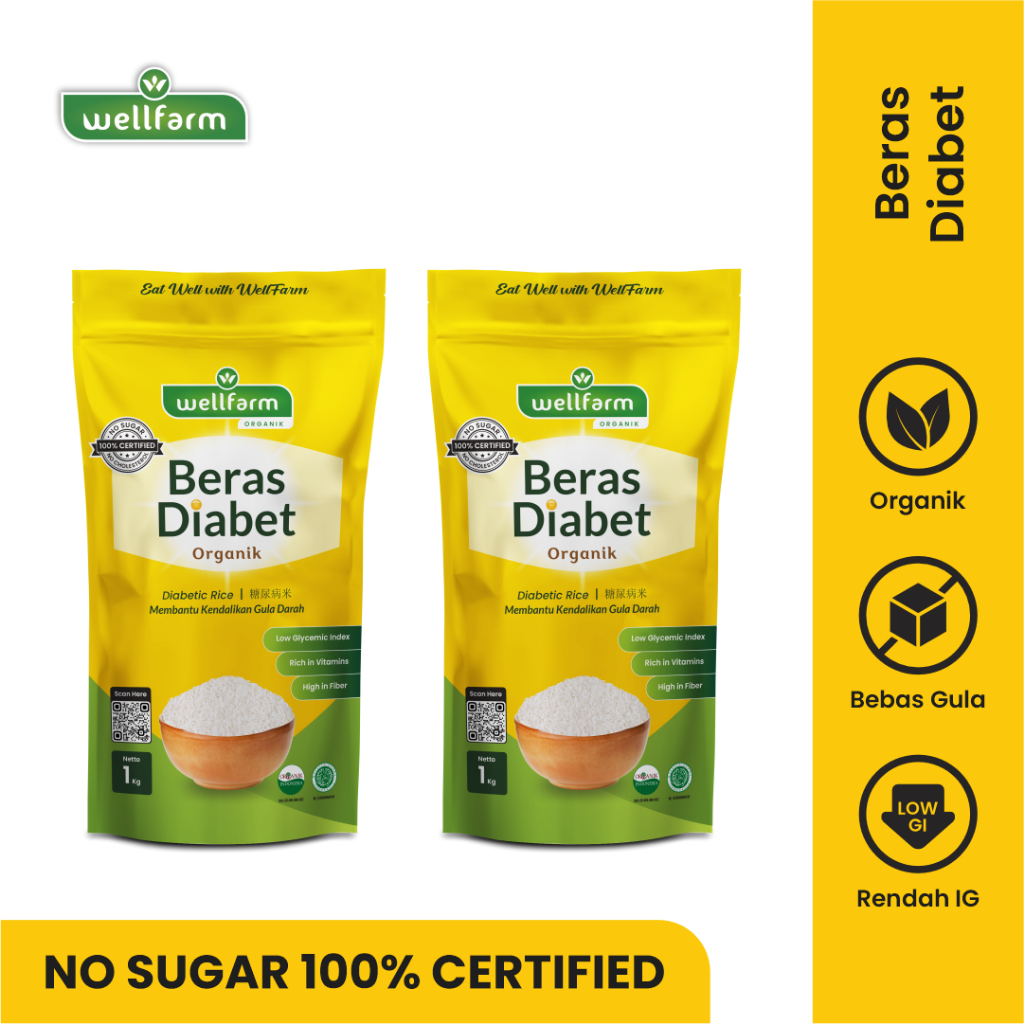 

Wellfarm Beras Diabetes Organik Low Gi Sugar Free Spesial Bundle 2Kg