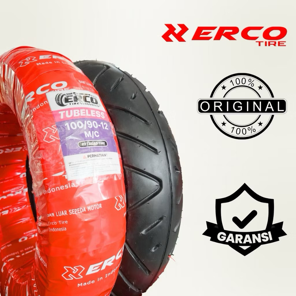 ERCO TIRE Satu Set Ban Matic Scoopy Ring 12 Depan Belakang Tubeless 110/90-12 100/90-12 New Scoopy 2