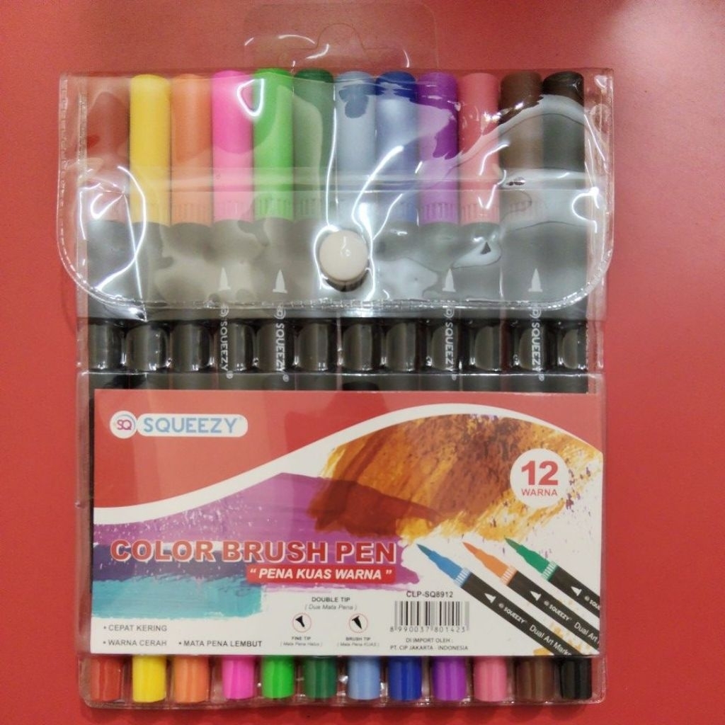 

COLOR BRUSH PEN / DOUBLE TIP SET / PENA KUAS WARNA SQUEEZY CLP-SQ8912 (12 WARNA)