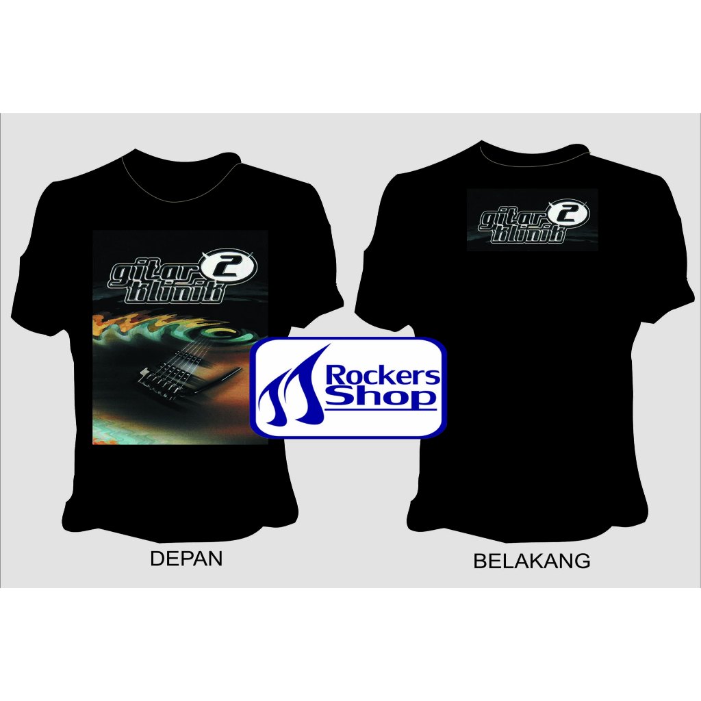 KAOS GITAR KLINIK 2 GITARIS BAND ROCK LAWAS LEGENDA