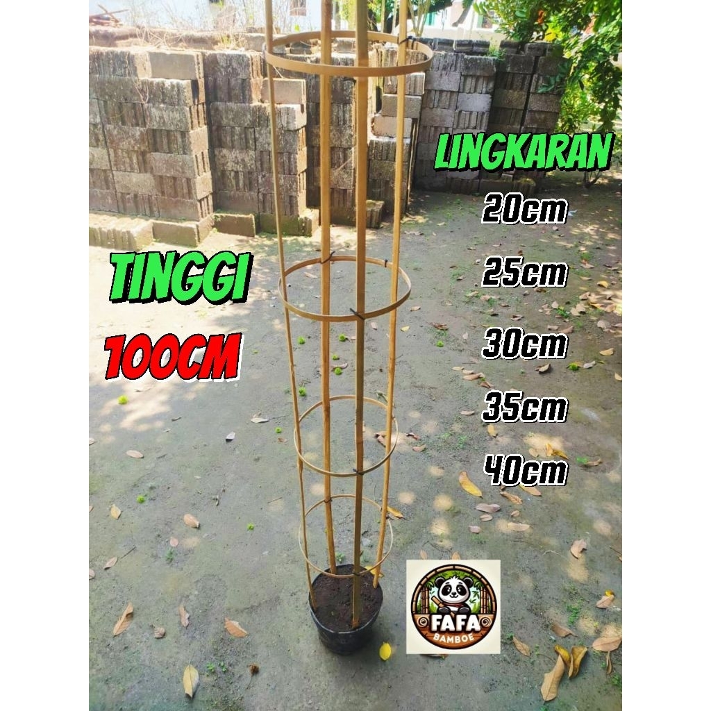 Turus Bambu Melingkar 1 Set / Ajir Penyangga Tanaman Rambat / bambu ajir ring melingkar / turus peny