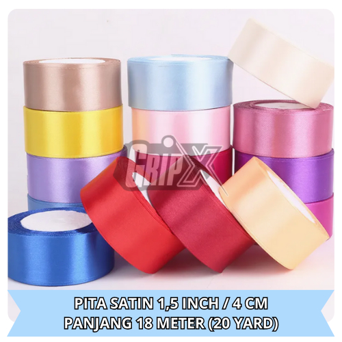 

Pita Satin 1,5 inch x 20 Yard – Warna Menarik – Kado & Craft harga per 1 roll