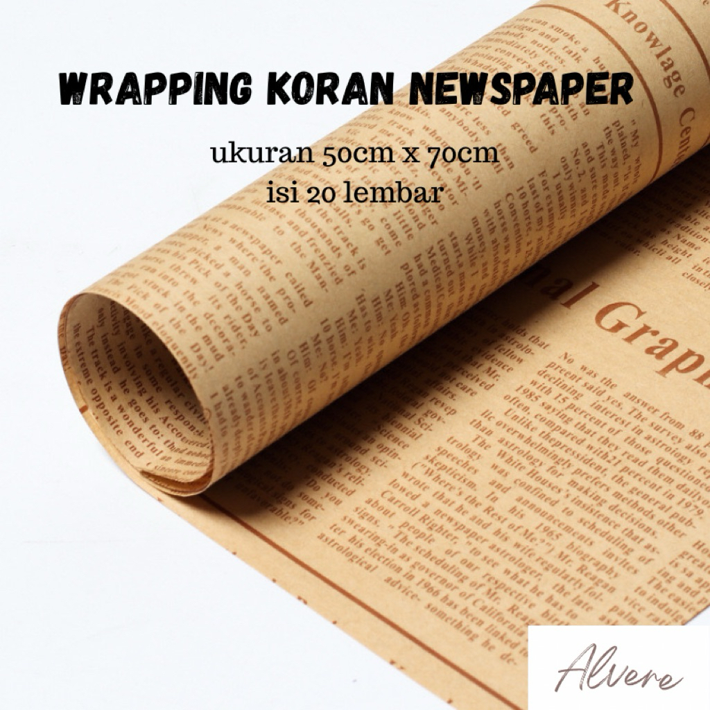 

Flower Wrapping Newspaper Buket Vintage Korean Kertas Kado Koran