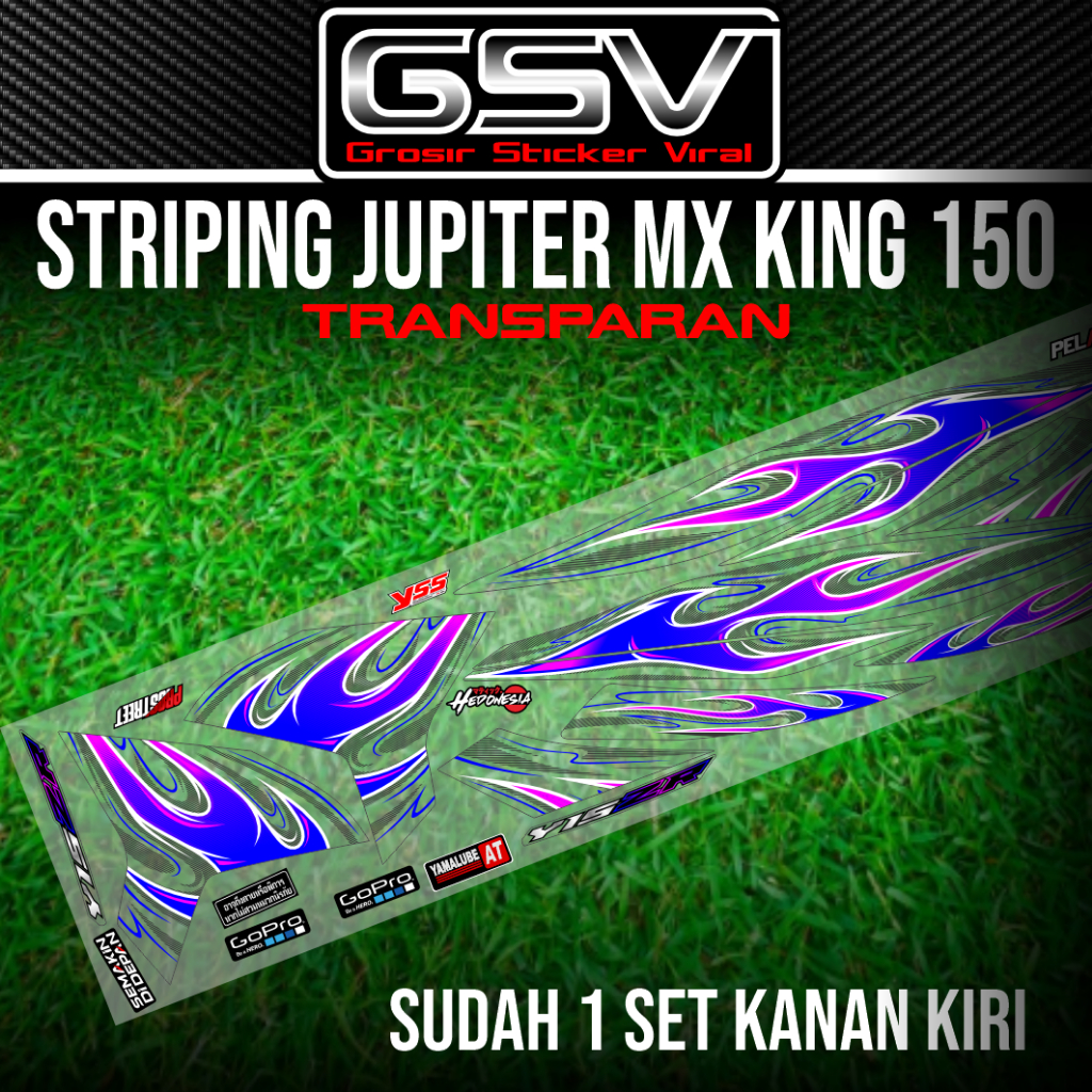 striping api mx king 150  striping transparan yamaha jupiter mx king 150 motif  api bahan transparan