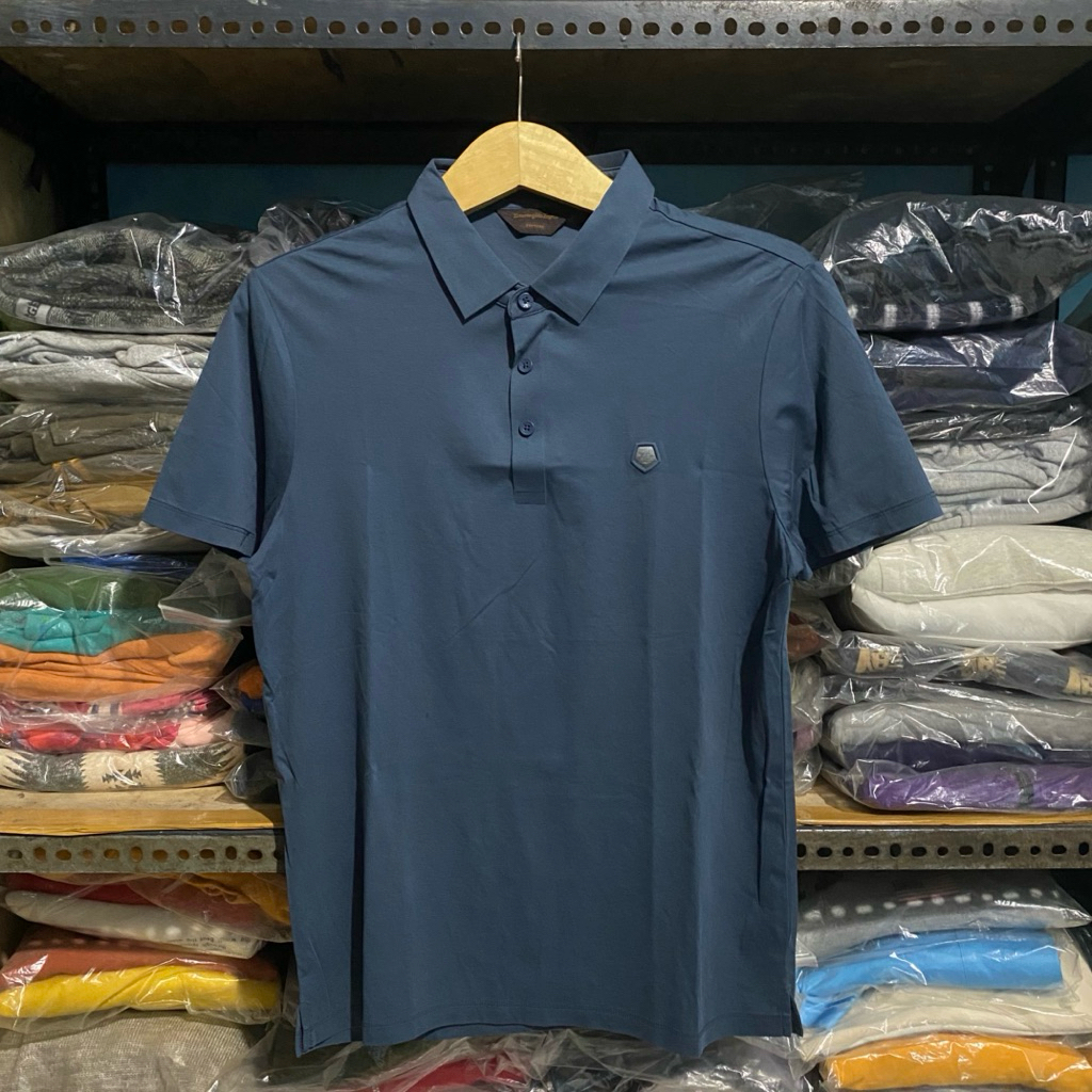 Ermenegildo Zegna Couture Polo Shirt Biru Size M 66x50