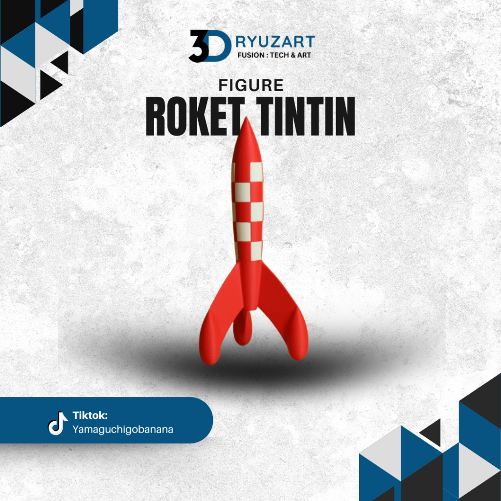 Roket Tintin/Pajangan Unik Ikonik Komik Tintin/Roket Tintin Pajangan/figure roket tintin/dekorasi me