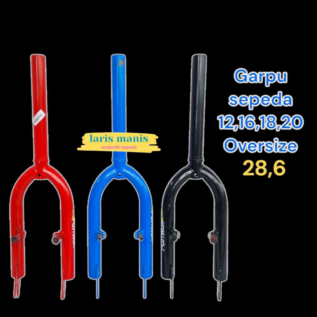 Fork Garpu Oversize 28.6mm Sepeda BMX Ukuran Size 12/16/18/20 inch