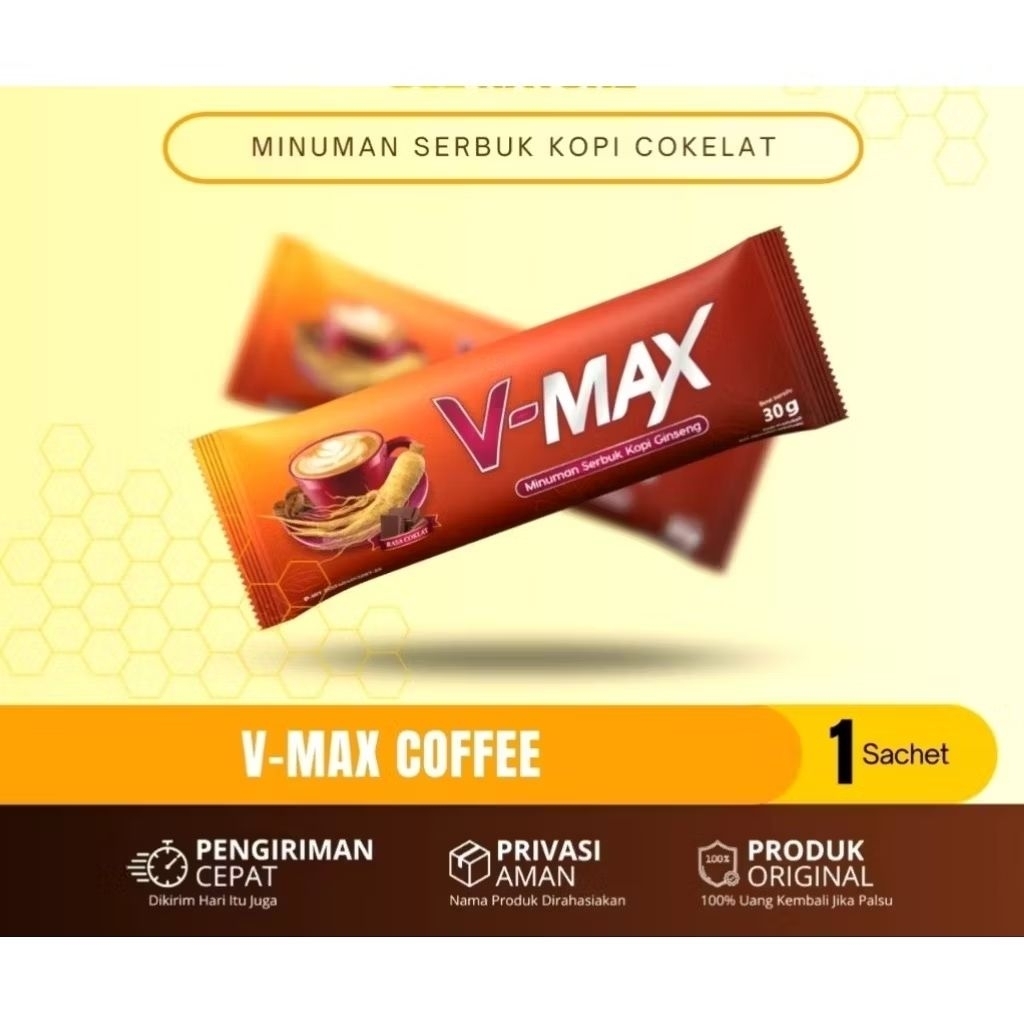 

V-MAX Kopi Ginseng Rasa Coklat Minuman Untuk Wanita (PerSachet)