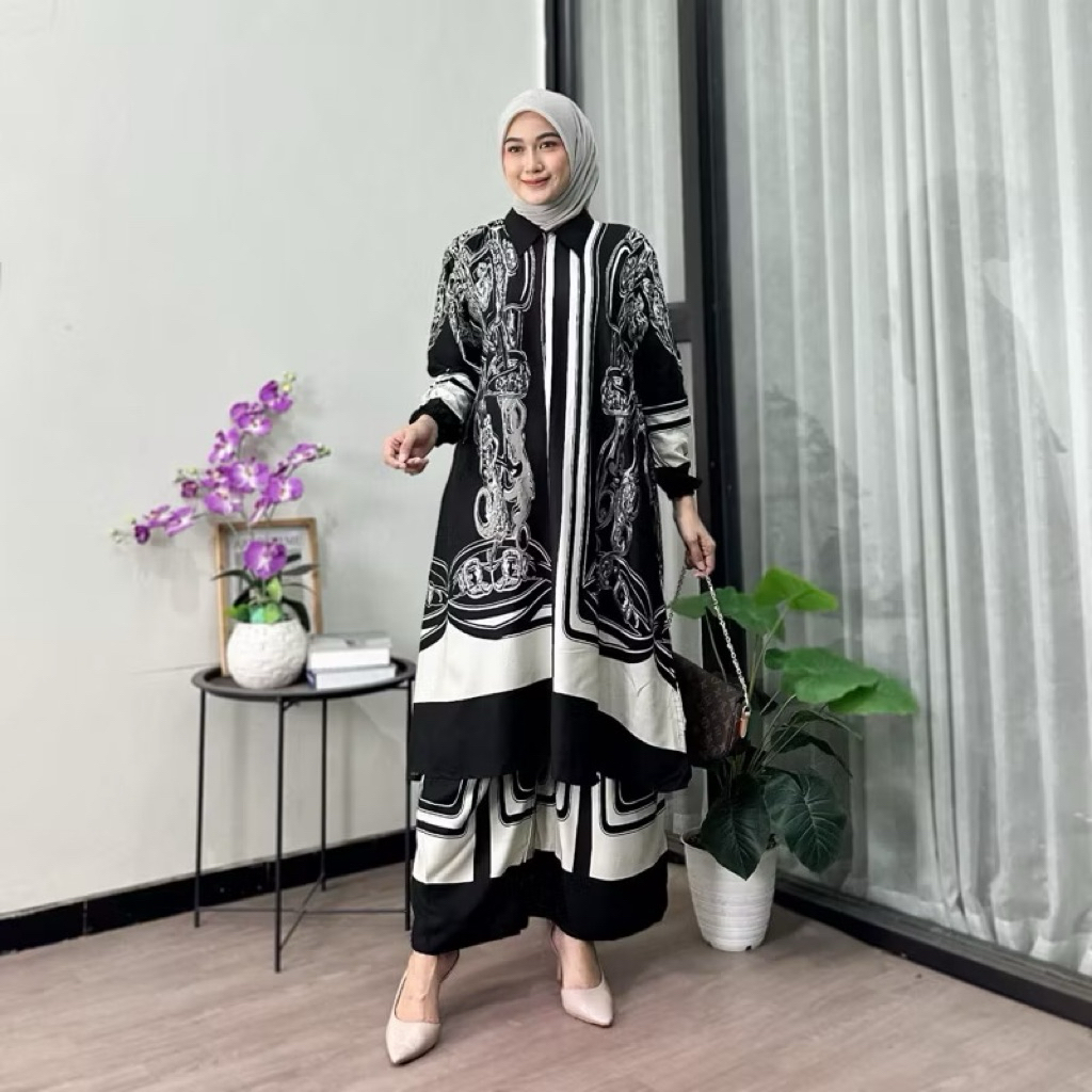 Onset Wanita Wanset Tunik Fashion Kondangan 2025 Baju Celana Remaja Perempuan Terbaru Secelan Ceewek