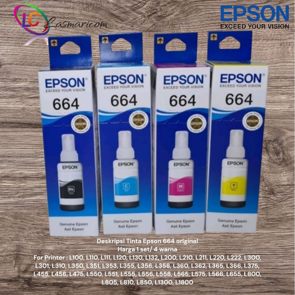 Tinta Epson 664 Original Varian for printer L360 L220 L350 warna