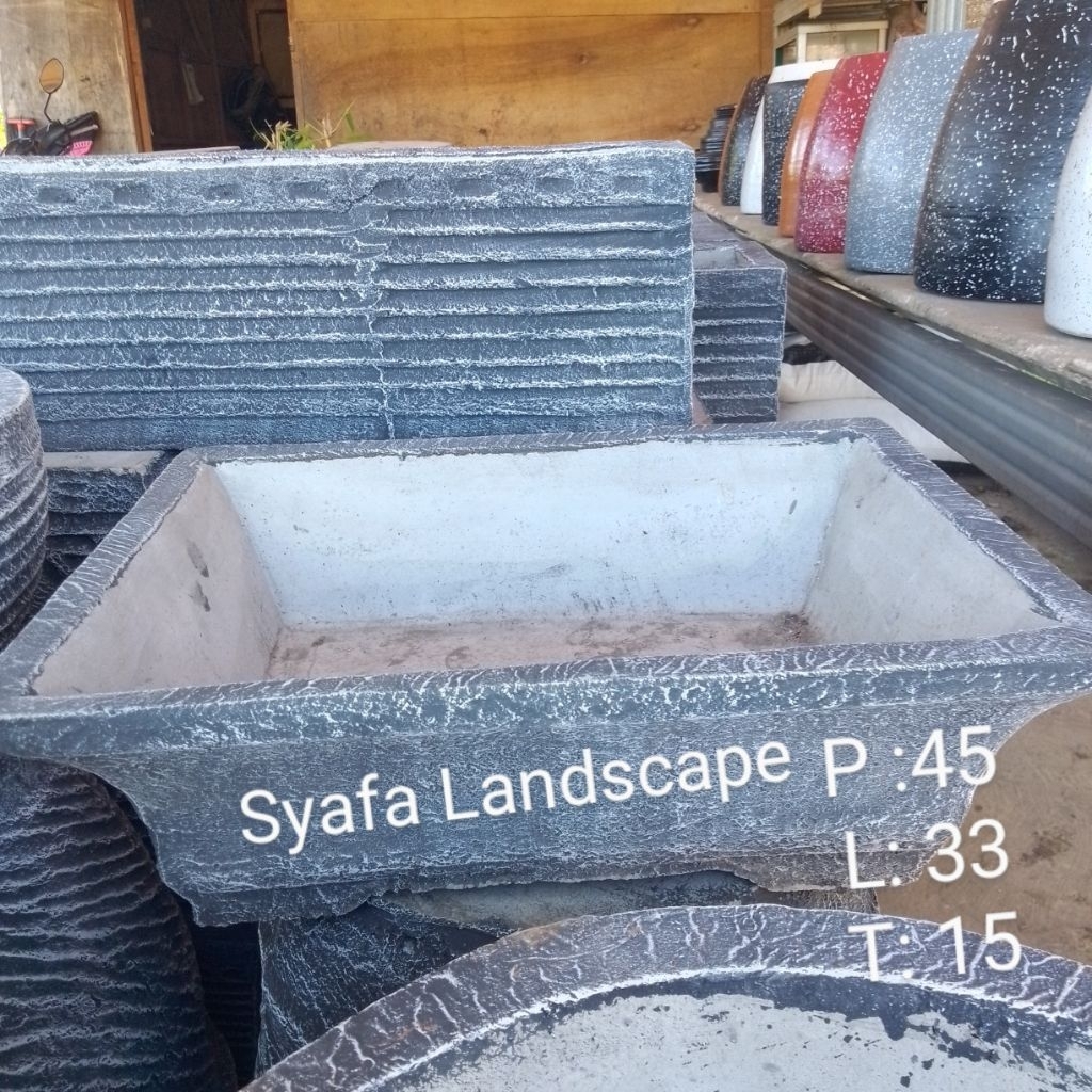 pot semen untuk bonsai bentuk kotak