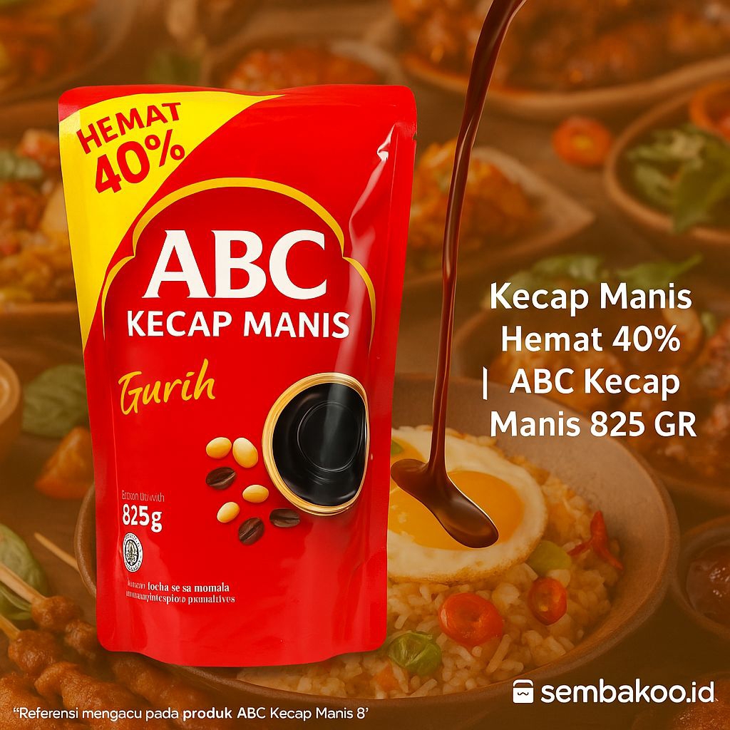 

Kecap Manis ABC 825ml Hemat 40% | Kental Gurih Asli Fermentasi | Kemasan Ekonomis Jumbo