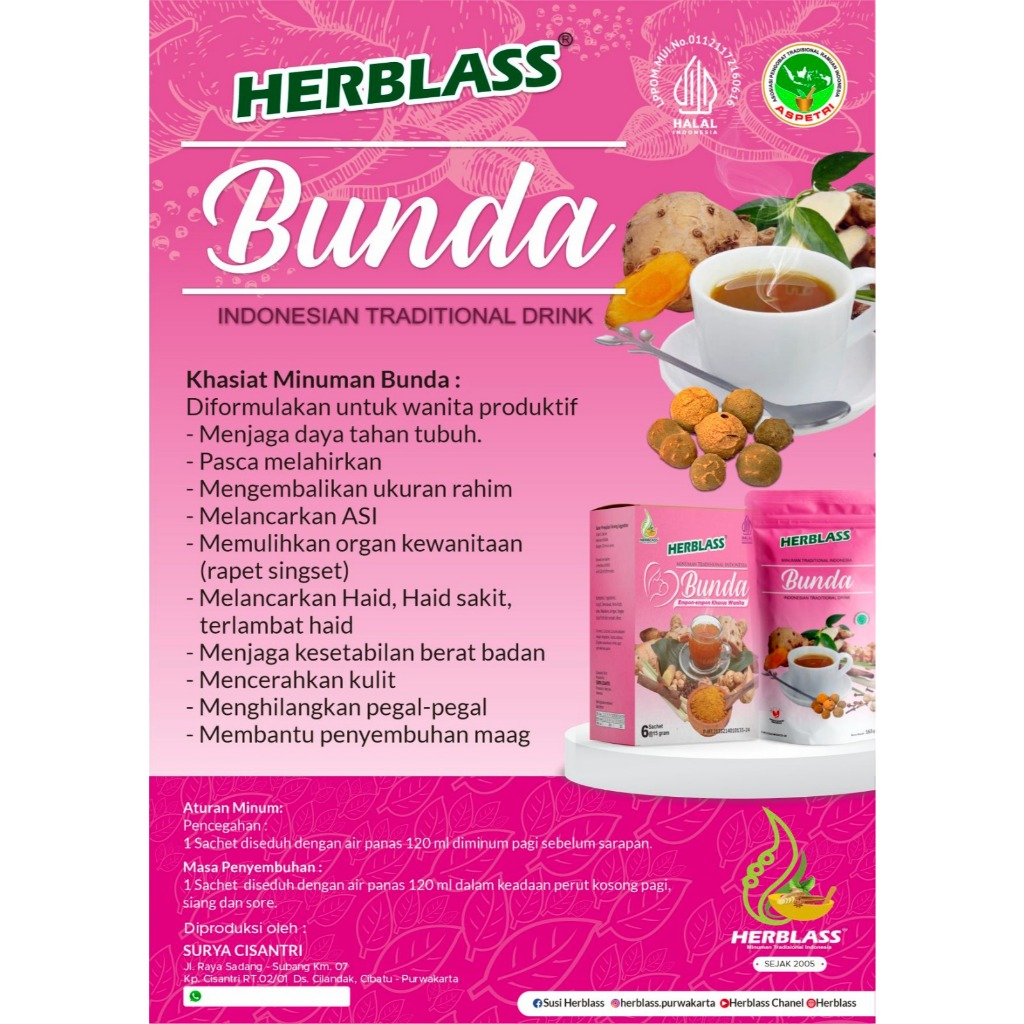 

Minuman Bunda ASI Booster - Pelancar Haid - Nyeri Haid - Pelancar ASI Natural - Rapet Singset