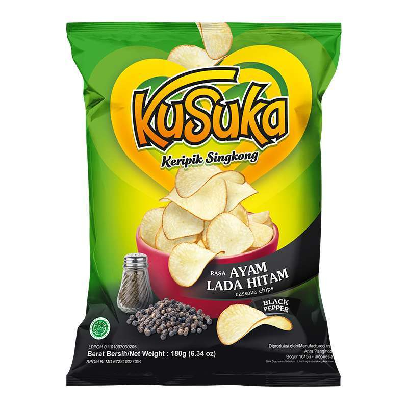 

KUSUKA KERIPIK SINGKONG AYAM LADA HITAM PCK 180g