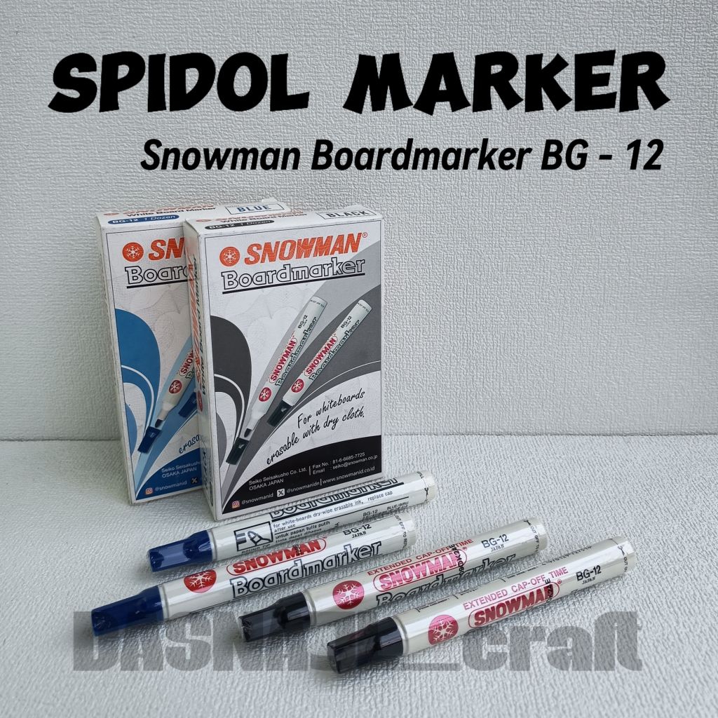 

( 1 pcs ) Spidol Boardmarker Snowman BG-12 Whiteboard Marker Spidol Snowman Spidol Besar