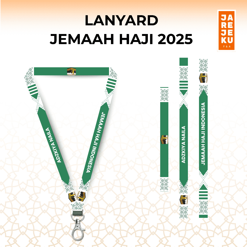 

Lanyard Jamaah Haji / Tali Lanyard / Lanyard Haji Custom Nama / Lanyard Custom