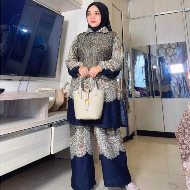 Longset Tunik Jumbo Rayon Diamond Busui Friendly Kancing Depan