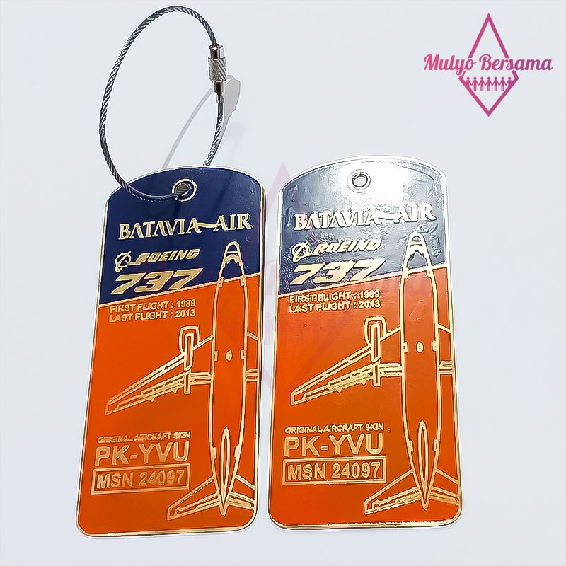Ganci Pesawat Batavia Air 737 Gantungan Kunci Pesawat Batavia Air Biru Orange - Mulyo Bersama